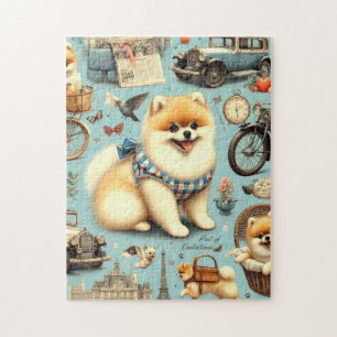 Vintager Spitz Nahtlose Illustration Puzzle