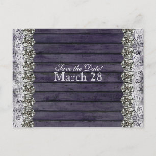 Vintager Spitzenholz-Kristall Ankündigungspostkarte