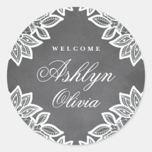 Vintager Spitzetafel-Babyaufkleber Runder Aufkleber