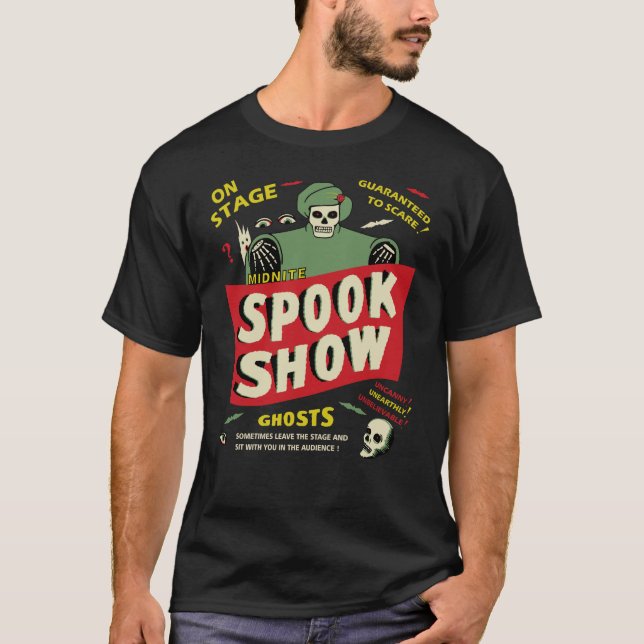 Vintager Spook-Show-Plakat-Dunkelheits-T - Shirt (Vorderseite)