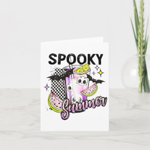 Vintager Spooky Summer Beach Halloween-Kaffeesomme Karte