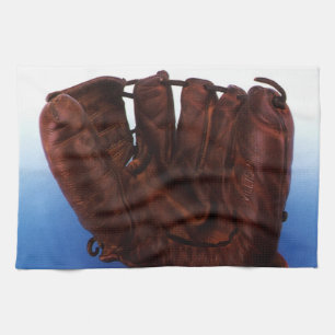 Vintager Sport, antiker Lederhandschuh, Baseballha Geschirrtuch