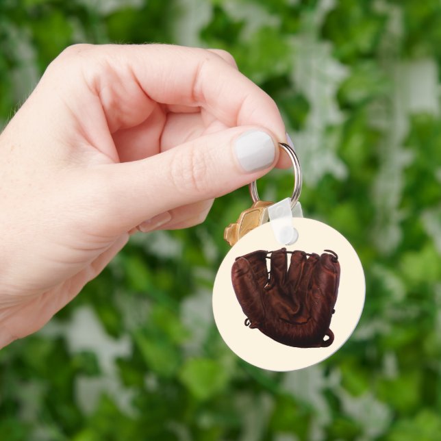 Vintager Sport, antiker Lederhandschuh, Baseballha Schlüsselanhänger (Hand)