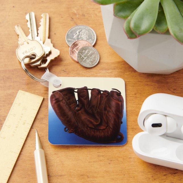 Vintager Sport, antiker Lederhandschuh, Baseballha Schlüsselanhänger (Schreibtisch)