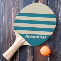 Vintager Sport Aquamarine Streifen mit Namen