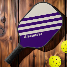 Vintager Sport Grapevine Streifen mit Namen Pickleball Schläger