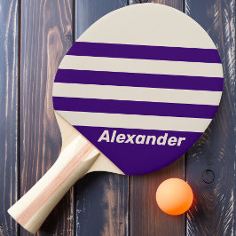 Vintager Sport Grapevine Streifen mit Namen Tischtennis Schläger