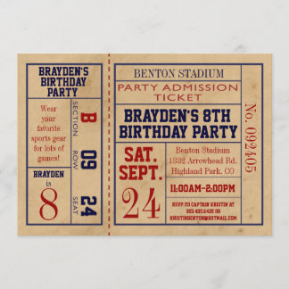 Vintager Sport-Karten-Geburtstag laden - Einladung