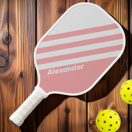 Vintager Sport Kiss Streifen mit Namen Pickleball Schläger