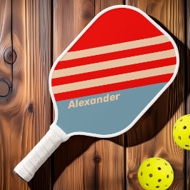 Vintager Sport Ocean Horizon Streifen mit Namen Pickleball Schläger