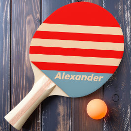 Vintager Sport Ocean Horizon Streifen mit Namen Tischtennis Schläger