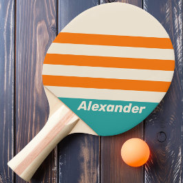 Vintager Sport Sea Breeze Vibe Streifen mit Namen Tischtennis Schläger