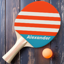 Vintager Sport Sunset Tide Rush Streifen mit Namen Tischtennis Schläger