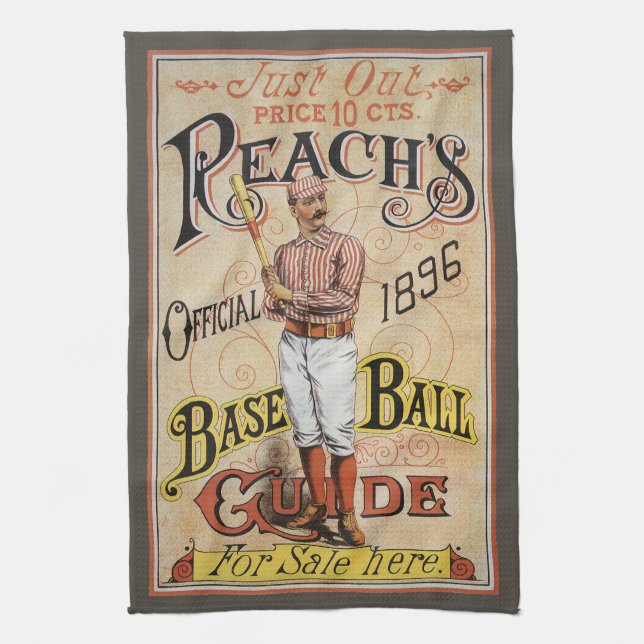 Vintager Sportbaseball, Reach's Guide Cover Art Geschirrtuch (Vertikal)