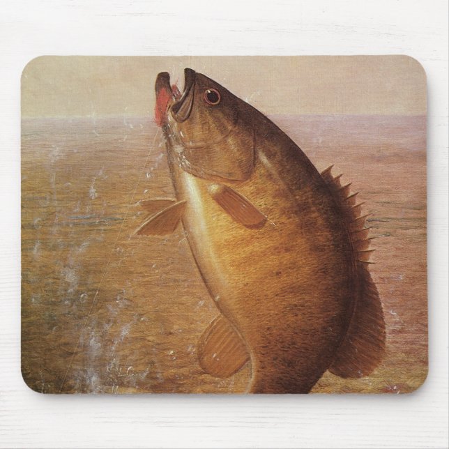 Vintager Sportfisch, Largemouth Brown Bass Fish Mousepad (Vorne)