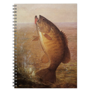 Vintager Sportfisch, Largemouth Brown Bass Fish Notizblock