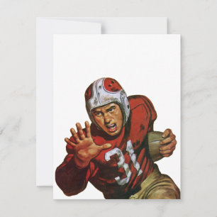 Vintager Sportfußball-Spieler, der auf der Rücksei