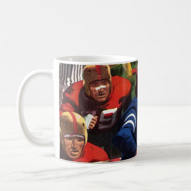 Vintager Sportfußballspieler Quarterback Kaffeetasse (Links)