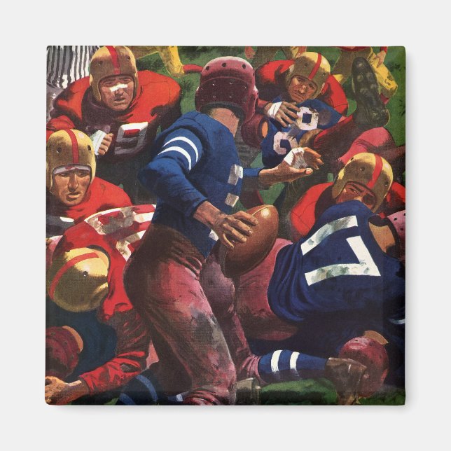 Vintager Sportfußballspieler Quarterback Magnet (Vorne)