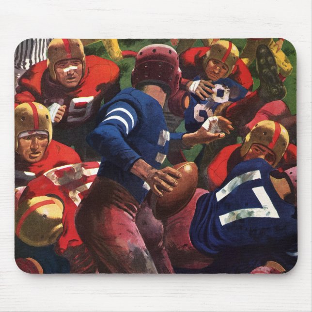 Vintager Sportfußballspieler Quarterback Mousepad (Vorne)