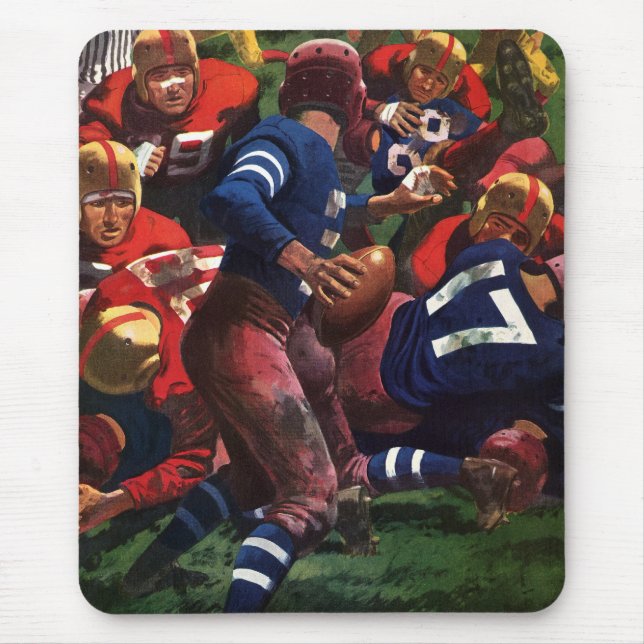 Vintager Sportfußballspieler Quarterback Mousepad (Vorne)