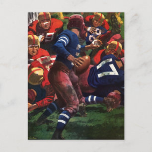 Vintager Sportfußballspieler Quarterback Postkarte