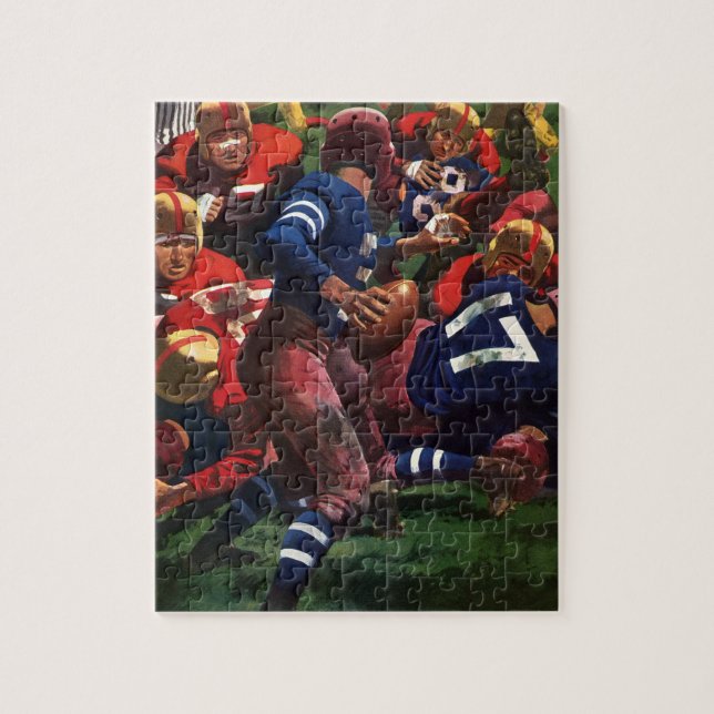Vintager Sportfußballspieler Quarterback Puzzle (Vertikal)