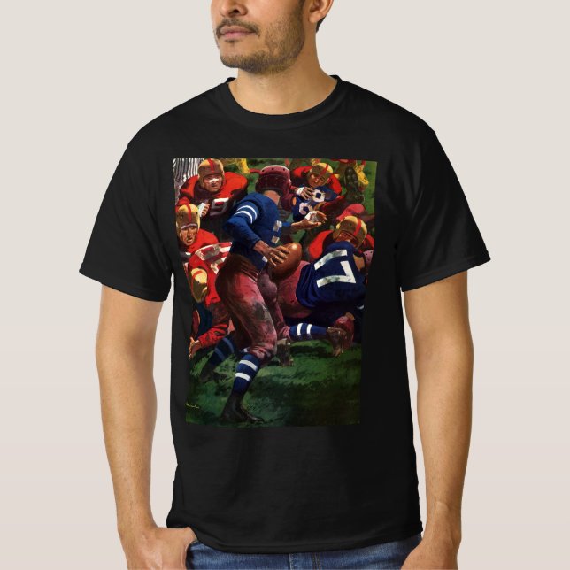 Vintager Sportfußballspieler Quarterback T-Shirt (Vorderseite)