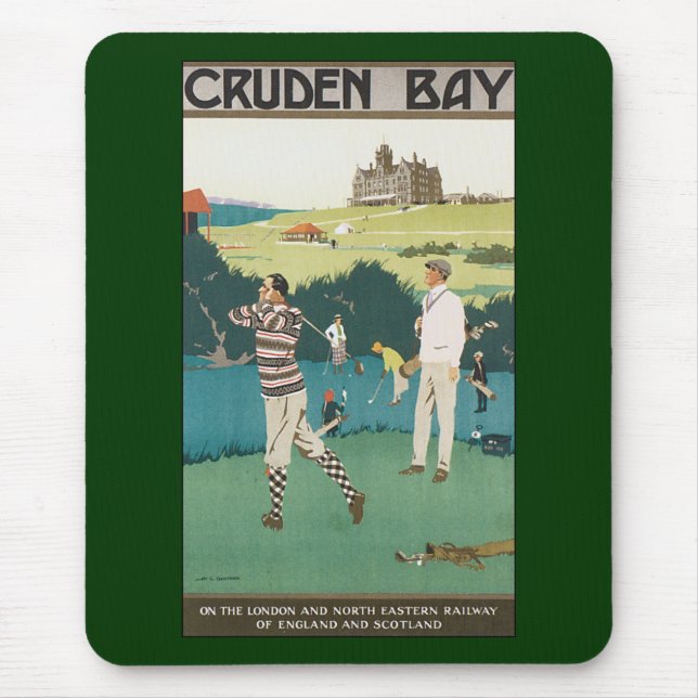 Vintager Sportgolf in Schottland, Golfer Golfspiel Mousepad (Vorne)
