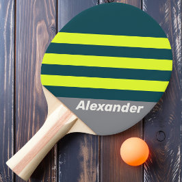 Vintager Sportsturm Wolkenkratzer Streifen mit Nam Tischtennis Schläger