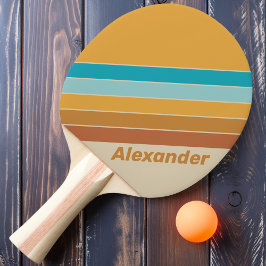 Vintager Sportwüste Regenbogen mit Namen gestriche Tischtennis Schläger