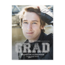 Vintager Sporty Editable Color Abschluss Postkarte