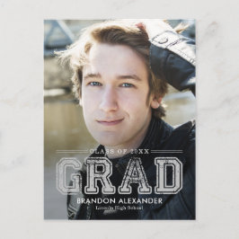 Vintager Sporty Editable Color Abschluss Postkarte