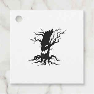 Vintager Spuk Baum Halloween Geschenkanhänger
