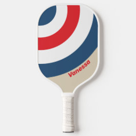 Vintager Squadron-Kreis Streifen mit Namen Pickleball Schläger