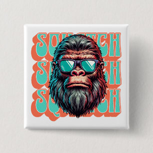 Vintager Squatch Retro Style Comic Pop Art Button