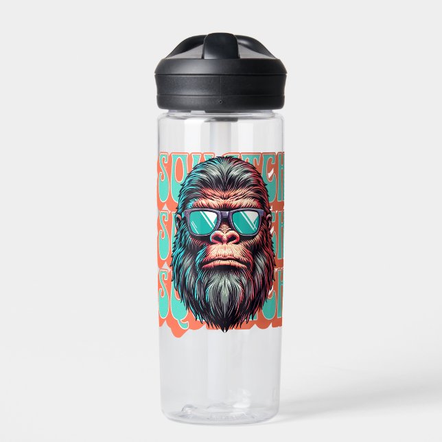 Vintager Squatch Retro Style Comic Pop Art Trinkflasche (Vorderseite)
