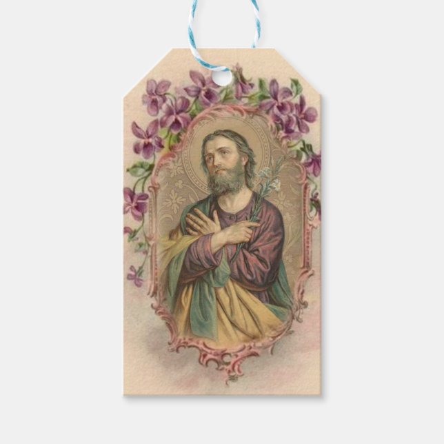 Vintager St. Joseph Festtag März 19 Geschenkanhänger (Vorderseite)