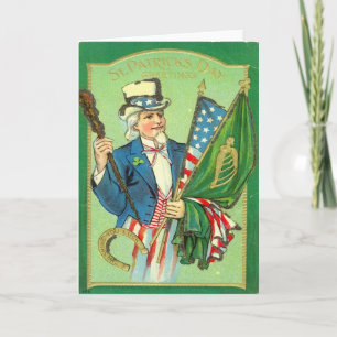 Vintager St Patrick Tagesirischer Amerikaner Karte