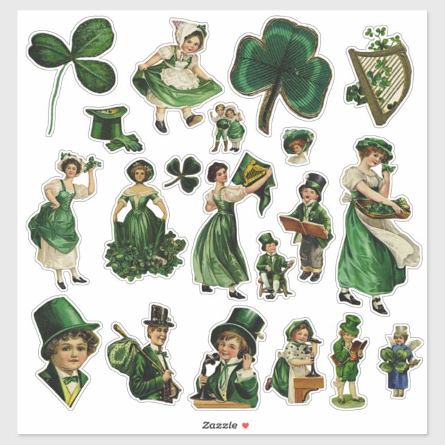 Vintager St. Patrick's Day Aufkleber (Blatt)