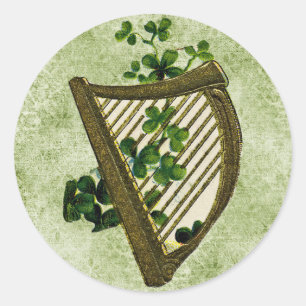 Vintager St Patrick's Day Classic Round Sticker