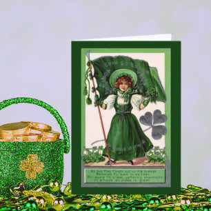 Vintager St. Patrick's Day Erin Go Bragh Karte