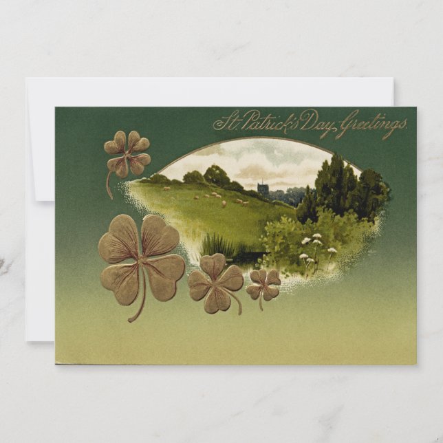 Vintager St. Patrick's Day Feiertagskarte (Vorderseite)