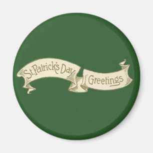 Vintager St. Patrick's Day Gruß Golden Banner Magnet