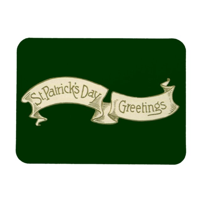 Vintager St. Patrick's Day Gruß Golden Banner Magnet (Horizontal)