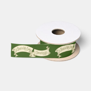 Vintager St. Patrick's Day Gruß Golden Banner Satinband