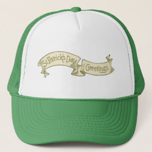 Vintager St. Patrick's Day Gruß Golden Banner Truckerkappe