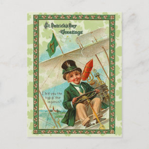Vintager St. Patrick's Day Gruß Postkarte