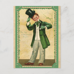 Vintager St Patricks Day Irish Top of the Morning Postkarte
