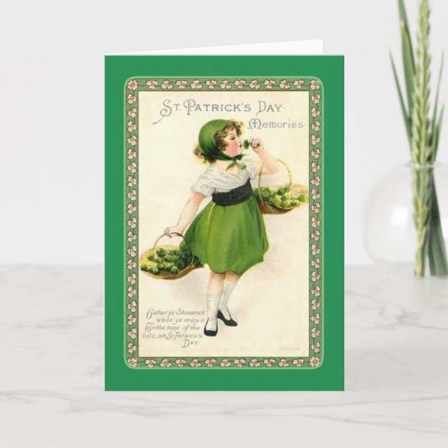 Vintager St. Patrick's Day Karte (Vorderseite)